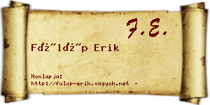 Fülöp Erik névjegykártya