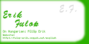 erik fulop business card