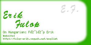 erik fulop business card